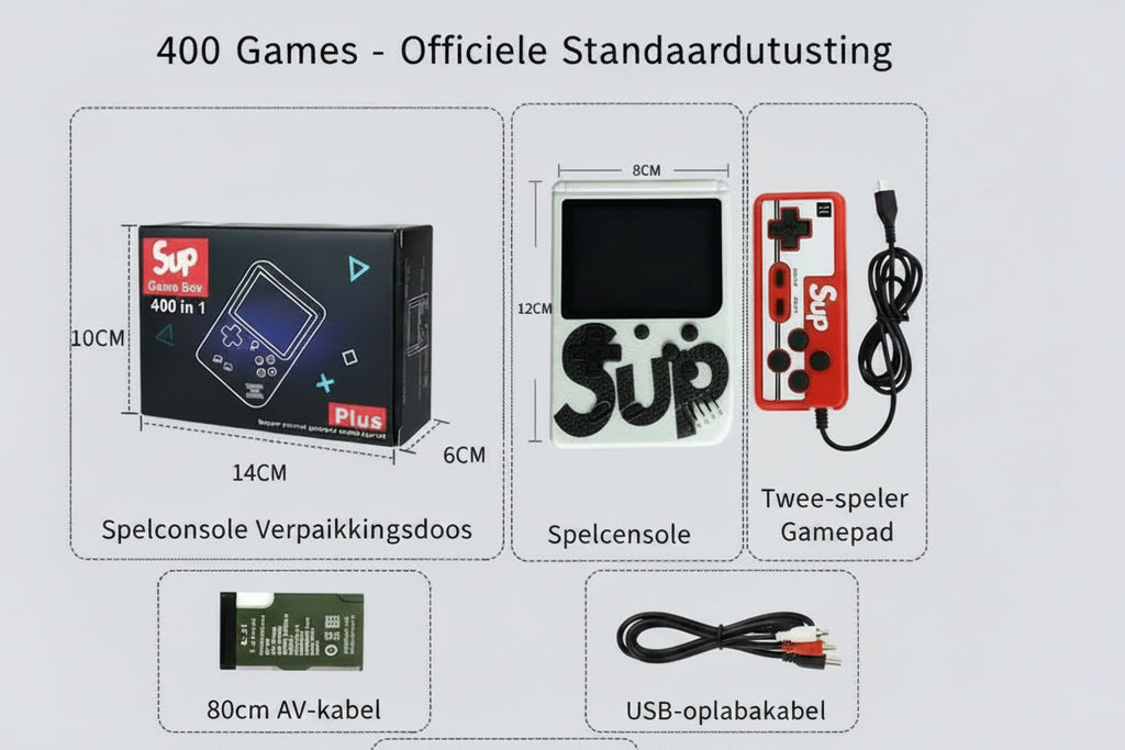 Sup Retro Mini Arcade Spelconsole met 400 Spellen