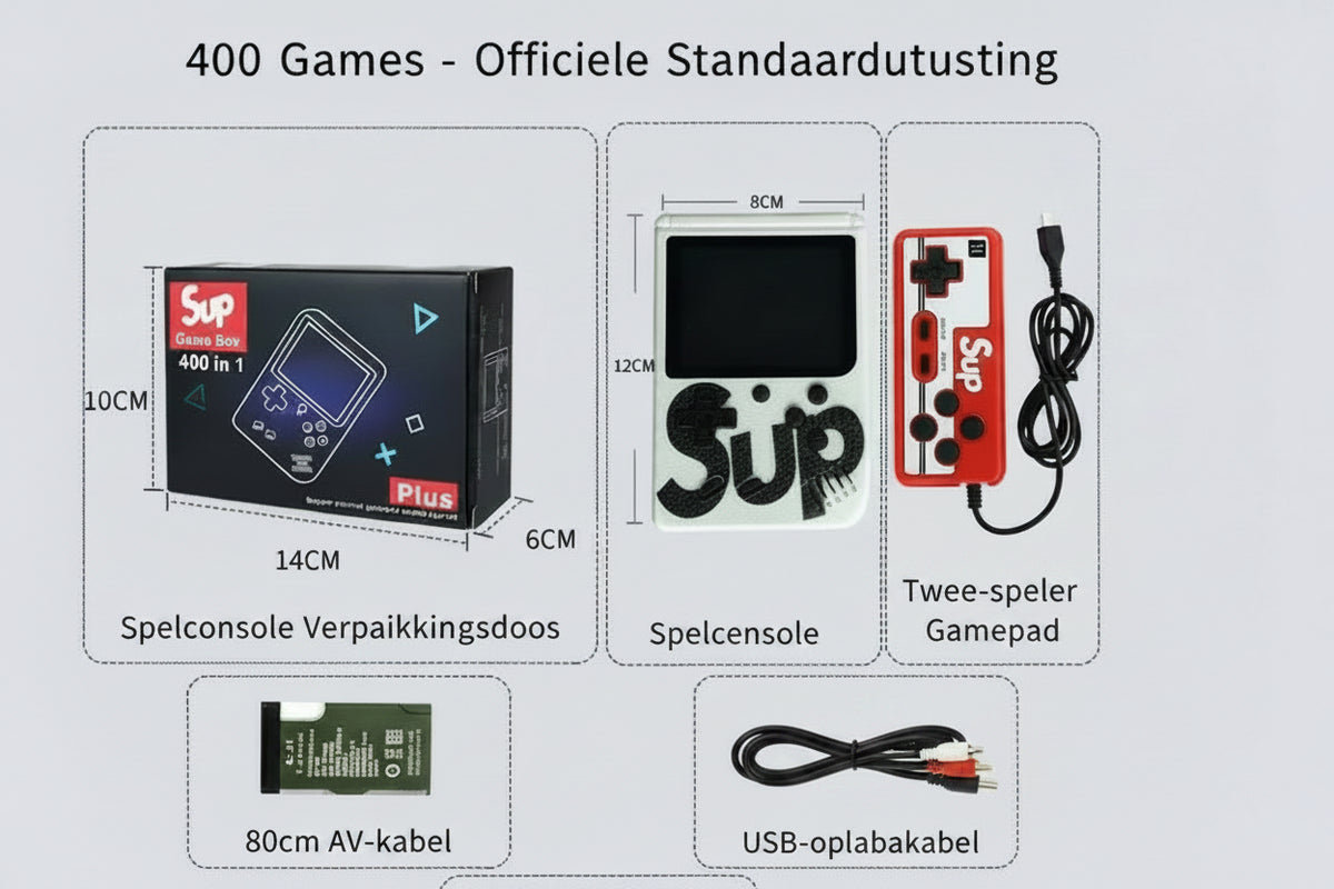 Sup Retro Mini Arcade Spelconsole met 400 Spellen