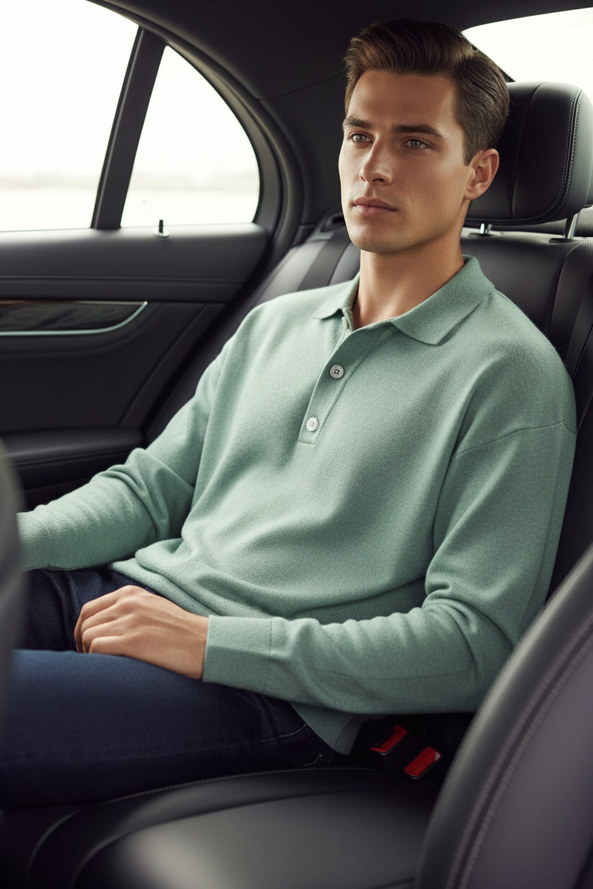 Lange Mouw Knoop Polo Shirt