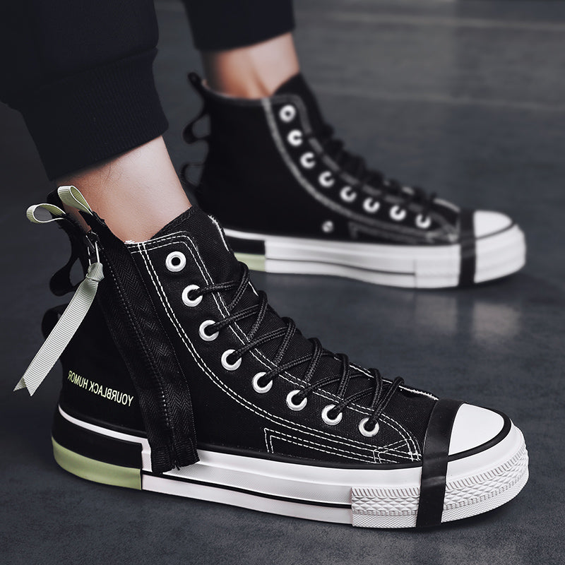 Hoge Canvas Sneakers met Rits