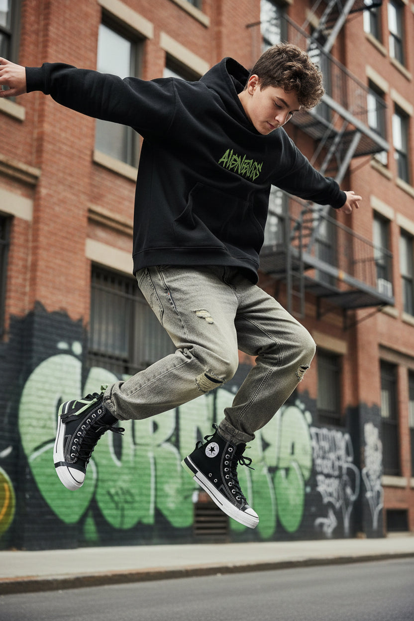 Hoge Canvas Sneakers met Rits