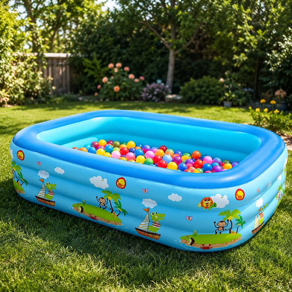 Maak van elke dag een zwemdag 🏊‍♀️

De zomer is te kort om binnen te zitten. Met dit Family Interactive Ocean Zwembad haal je het strand gewoon naar je eigen tuin.