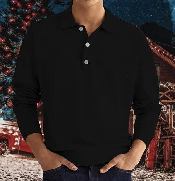 Lange Mouw Knoop Polo Shirt