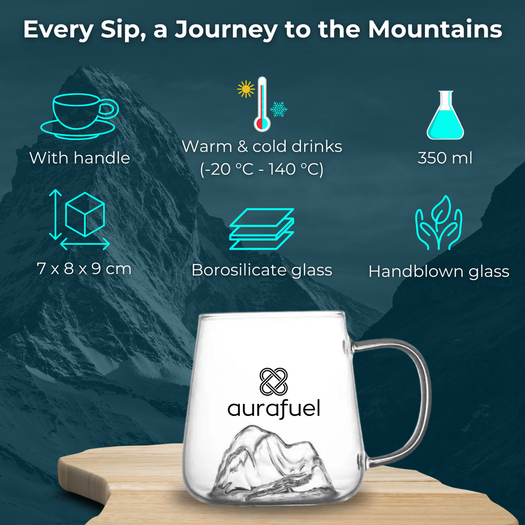 Mountain Drinking Glass – 350 ml | Uniek Bergvormig Glas