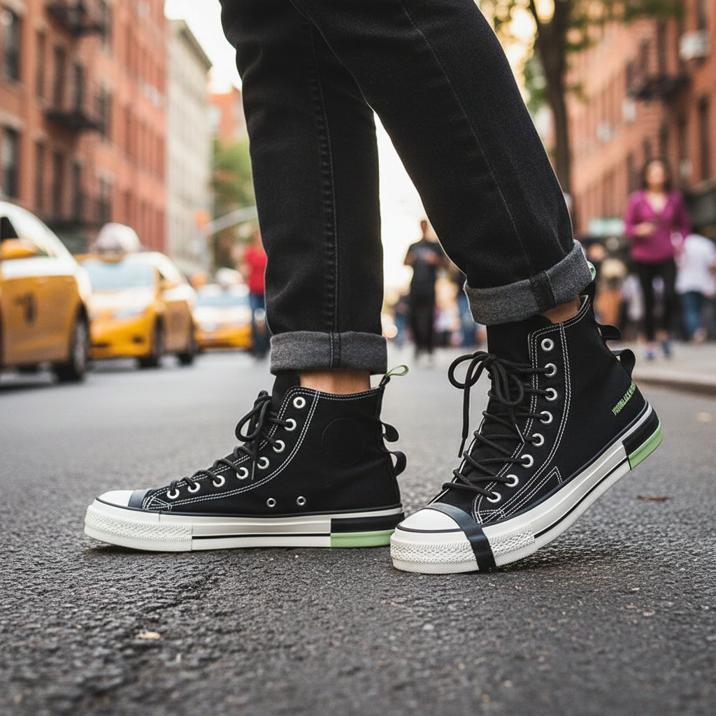 Hoge Canvas Sneakers met Rits