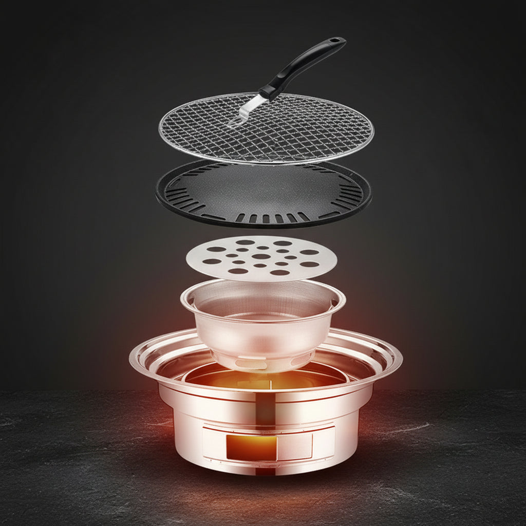 Tragbarer Edelstahl Koreanischer Holzkohlegrill | 1 Stück 24,99 € | 2 Stück 39,99 €