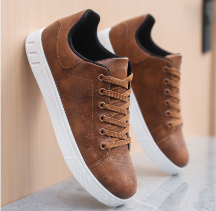 Lorenzo Casual bruin Witte Sneakers  (1 Paar) zwart witte sneakers  (1 paar)