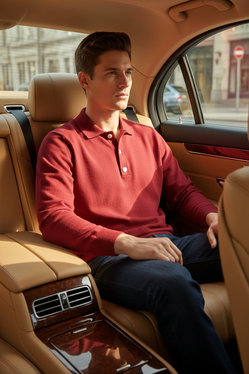 Lange Mouw Knoop Polo Shirt